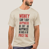 Provocative Quote: Money and Happiness Tシャツ (正面)