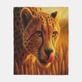 Prowling Cheetah フリースブランケット (正面)