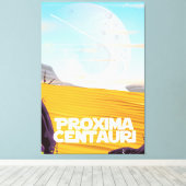 Proxima Centauriサイエンスフィクション旅行ポスター キャンバスプリント (インサイチュ (ウッドフロア))