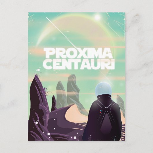 Proxima Centauriサイエンスフィクション旅行ポスター ポストカード (正面)