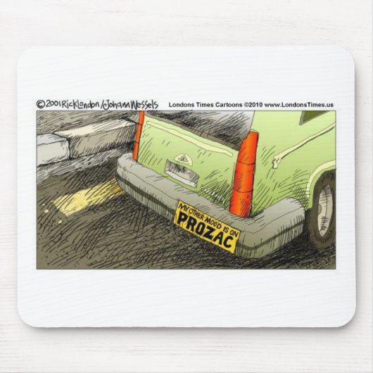 Prozac BumperステッカーおもしろいTeeカード&ギフト マウスパッド (正面)