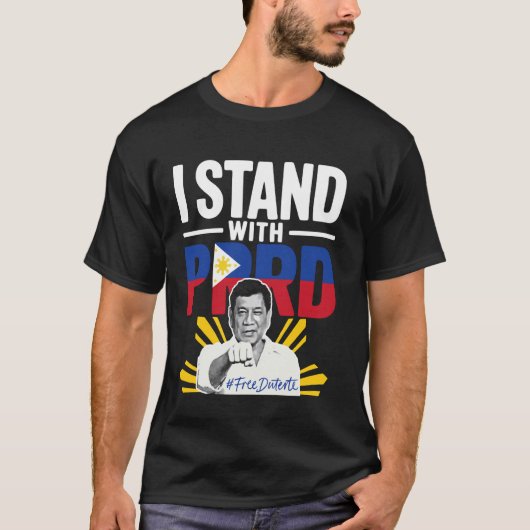PRRDと共に立つ フィリピン人の誇りあるレジスタンス - ドゥテルテ Tシャツ (正面)