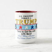Prresidentトランプ45 47幾何学的赤白青 マグカップ (中央)
