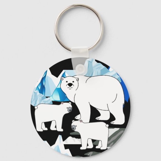 Prsonalized Thank You Polar Bear キーホルダー (正面)