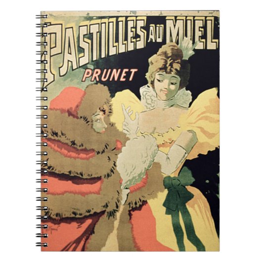 Prunet、Pa著ポスター広告「蜂蜜Pastilles」の ノートブック (正面)