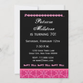 PRUSIZE 70歳の誕生パーティーピンクの星の花 招待状 (裏面)