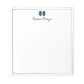 Prussian Blue Bow Border Script Custom Name Script ノートパッド (正面)