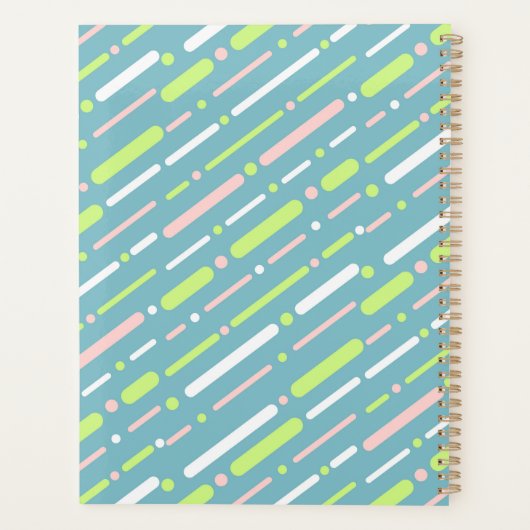 Prussian Blue Line Pattern Planner プランナー手帳 (裏面)