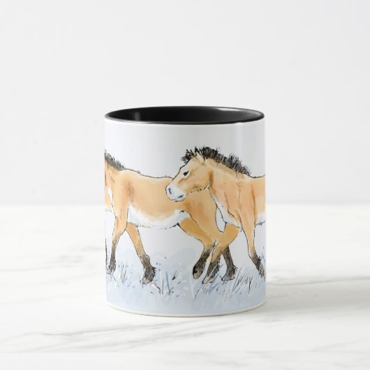 Przewalskiの馬のマグを走ること マグカップ (中央)