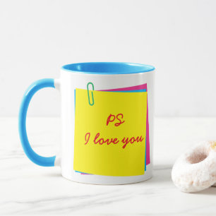 PSカラフル I Love You and Nameでノートを投稿 マグカップ