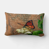 Ps91蝶装飾用クッションのLumbar 13" x 21 " ランバークッション (裏面)
