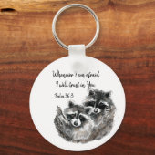 Ps 56:3私が恐れたとき、私はあなたを信頼する引用文 キーホルダー (正面)