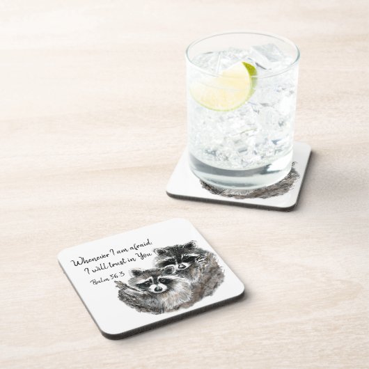 Ps 56:3私が恐れたとき、私はあなたを信頼する引用文 コースター (右側)