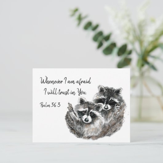 Ps 56:3私が恐れたとき、私はあなたを信頼する引用文 ポストカード (スタンド正面)