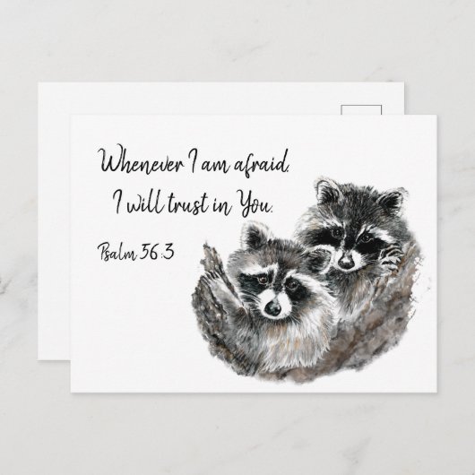 Ps 56:3私が恐れたとき、私はあなたを信頼する引用文 ポストカード (正面/裏面)