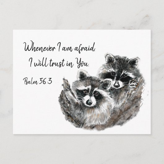 Ps 56:3私が恐れたとき、私はあなたを信頼する引用文 ポストカード (正面)