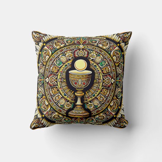 PS CommunionホストおよびChalice表現主義エフェクト クッション (裏面)