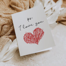 PS I love youバレンタインデーハートカード