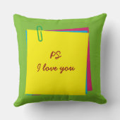 "PS I love you"ノートカラフル枕を投稿 クッション (裏面)