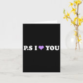 Ps I Love You Day パープル面白いバレンタインお揃い カード (黄色い花)