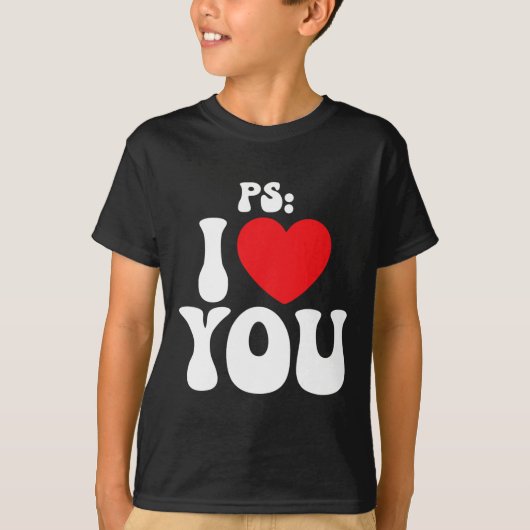 Ps I Love You Day Purple おもしろい Valentine Matching Tシャツ (正面)