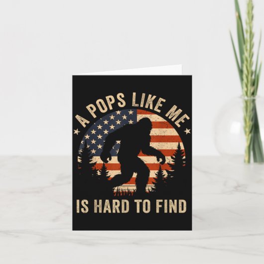 Ps Like Me Is Hard To Find Bigfoot Usa Flag Funny  カード (正面)