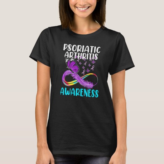 Psa乾癬性関節炎ヘルシーウォリアー認識度 Tシャツ (正面)