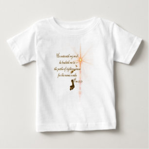 Psa 23.3主はわたしのシェパード ベビーTシャツ
