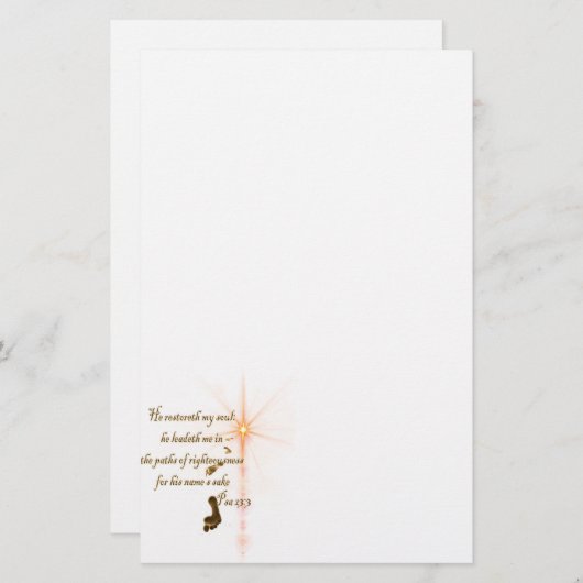 Psa 23.3主はわたしのシェパード 便箋 (正面/裏面)