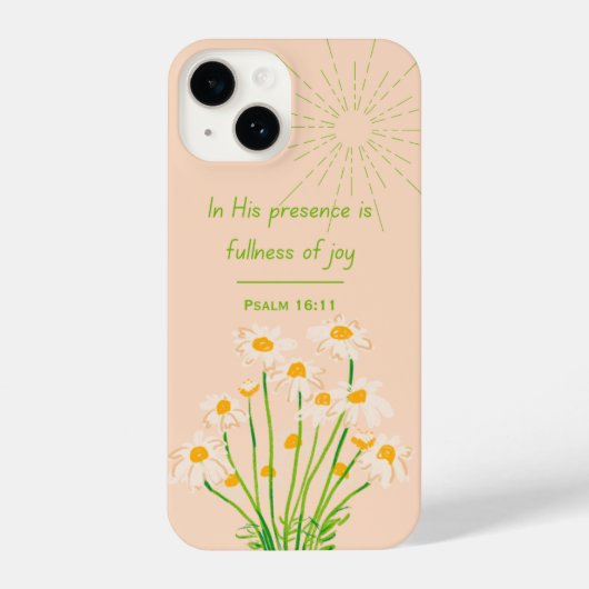 Psalm16:11 Bible Verse Floral Christian Phone Case iPhoneケース (裏面)