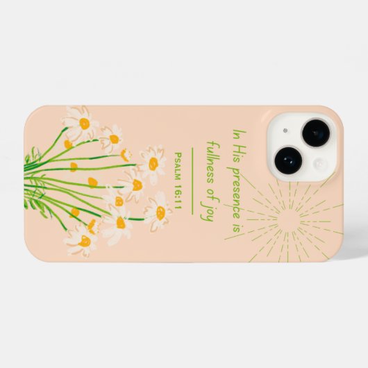 Psalm16:11 Bible Verse Floral Christian Phone Case iPhoneケース (裏面横)