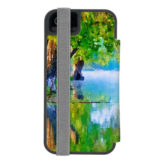 Psalm1:1-3はキリス賛美ト教徒の男性 Incipio iPhoneウォレットケース (フォリオ裏面)