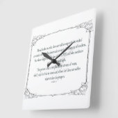 Psalm 1は、悪人と歩き回るのではありません。 スクエア壁時計 (傾斜)