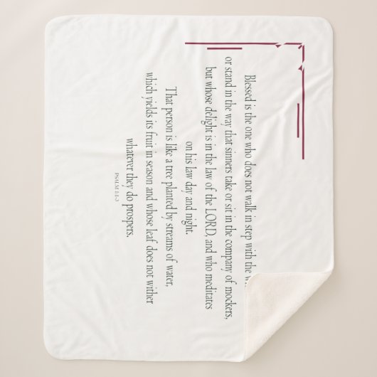 PSALM 1は、邪悪な人と歩調を合わせていない シェルパブランケット (正面)