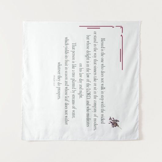 PSALM 1は、邪悪な人と歩調を合わせていない タペストリー (正面(横))