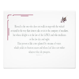 PSALM 1は、邪悪な人と歩調を合わせていない フォトプリント           