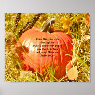 Psalm 100:4 Thanksgiving poster ポスター