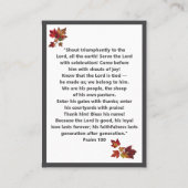 Psalm 100 Thanksgiving Prayer Card プレイスカード (裏面)