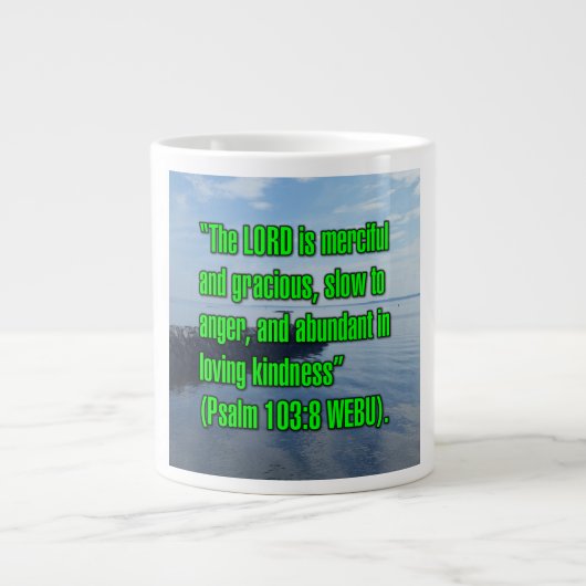 Psalm 103:8 WEBU Mug ジャンボコーヒーマグカップ (正面)