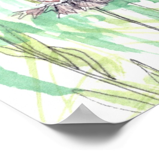 Psalm 105 Scripture Pink Flowers Christian Art ポスター (角)