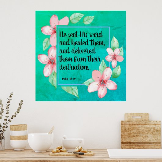 Psalm 107:20   ポスター (キッチン)