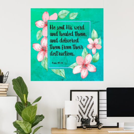 Psalm 107:20   ポスター (ホームオフィス)