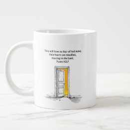 Psalm 112:7 Bible Verse Christian Gift Mug ジャンボコーヒーマグカップ