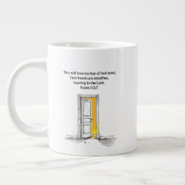 Psalm 112:7 Bible Verse Christian Gift Mug ジャンボコーヒーマグカップ