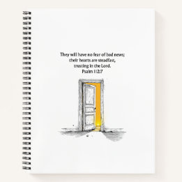 Psalm 112:7 Bible Verse Christian Journal Notebook ノートブック