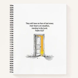 Psalm 112:7 Bible Verse Christian Journal Notebook ノートブック