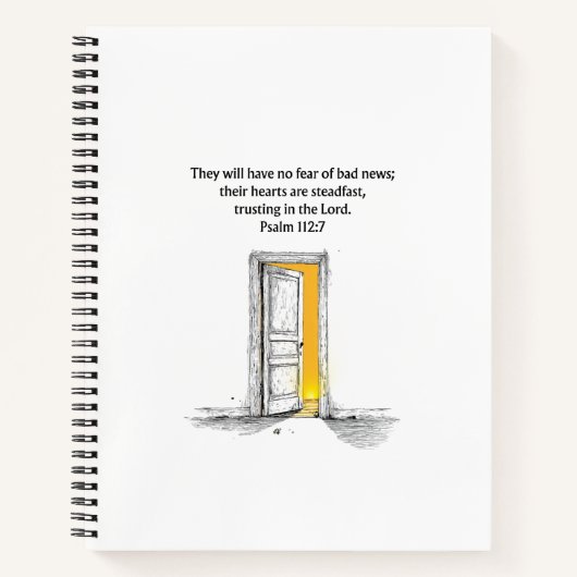 Psalm 112:7 Bible Verse Christian Journal Notebook ノートブック (正面)