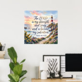 Psalm 118:14 KJV The Lord is my strength and song ポスター (ホームオフィス)