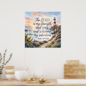 Psalm 118:14 KJV The Lord is my strength and song ポスター (キッチン)