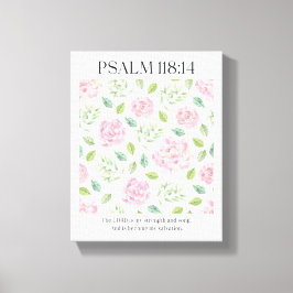 PSALM 118:1 Poster - The Lord is my strength  キャンバスプリント